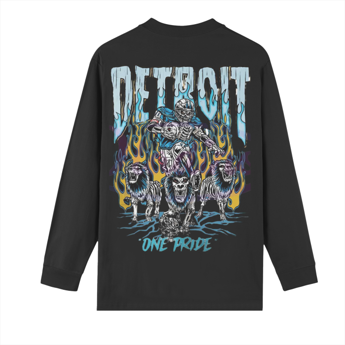 FearLessLi Detroit Lions One Pride sweatshirt featuring team logo and graphic design.