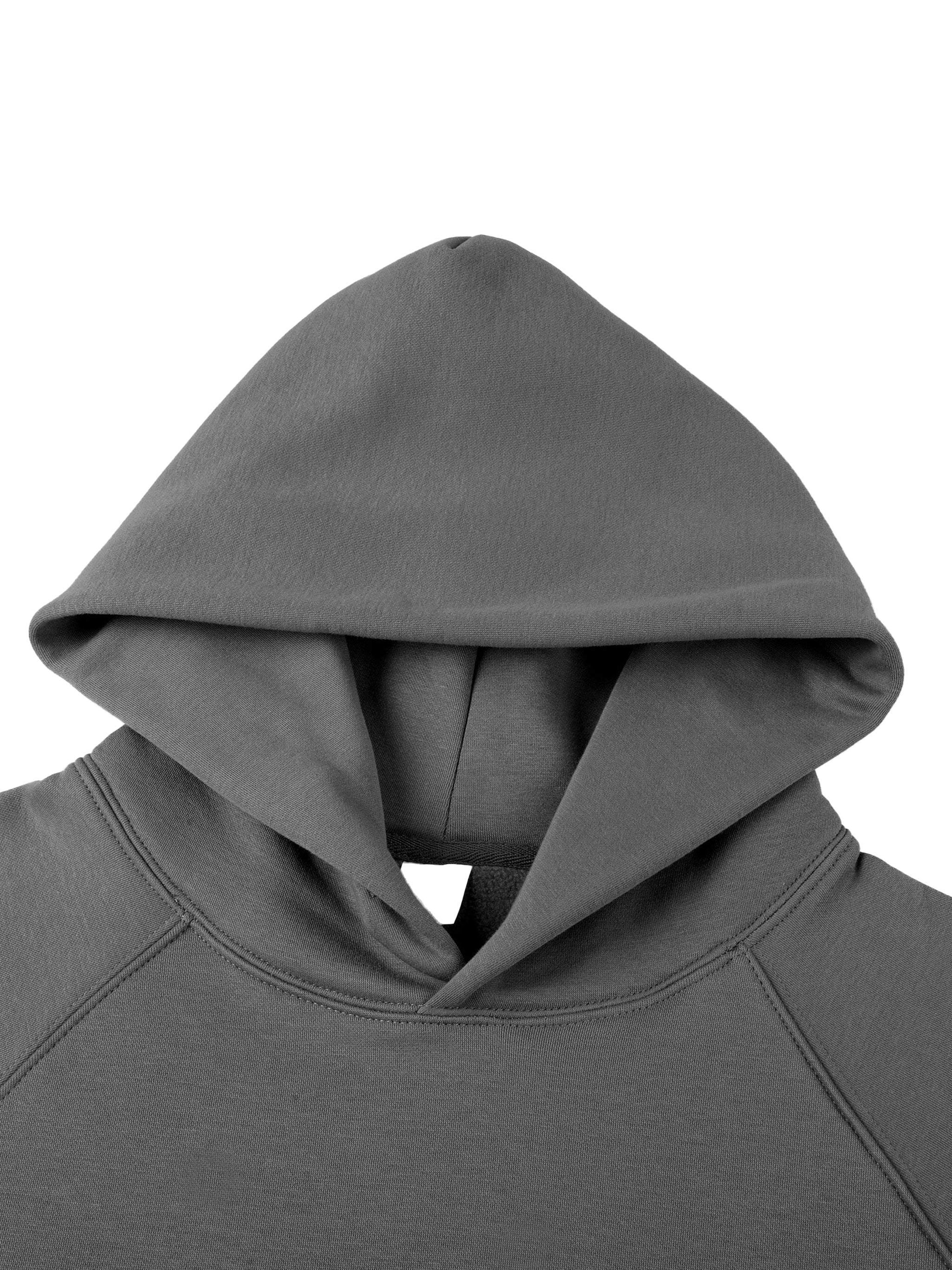Gray raglan sleeve hoodie from Lions Fearless Apparel Line, featuring a hooded design.
