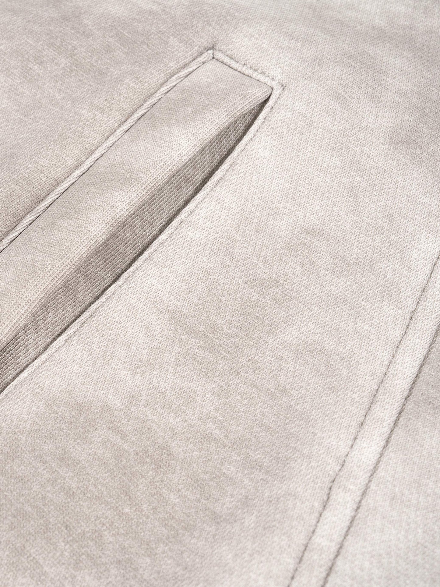 dirty washed boxy zip-up fleece hoodie in grey with pocket detail