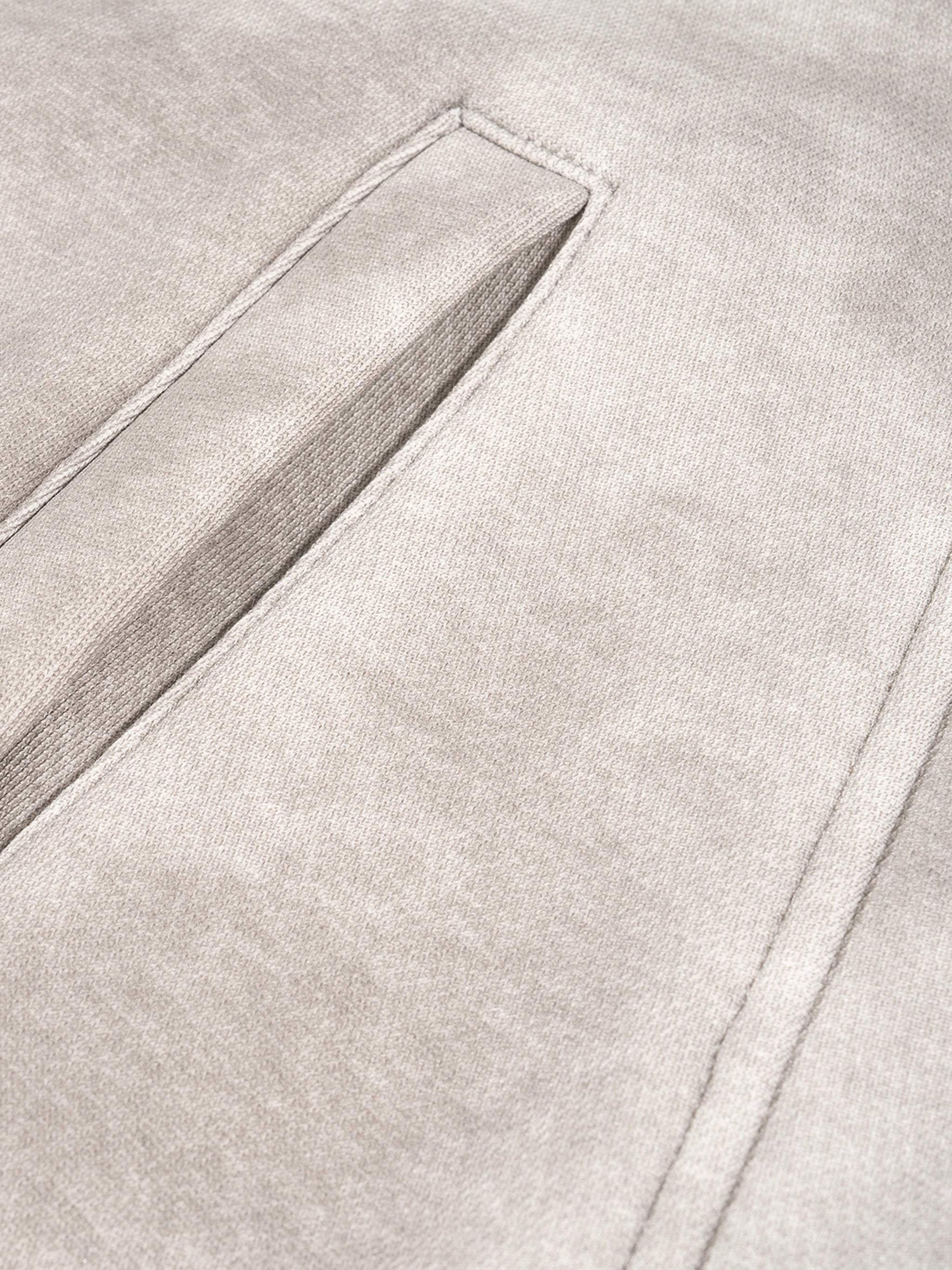 dirty washed boxy zip-up fleece hoodie in grey with pocket detail