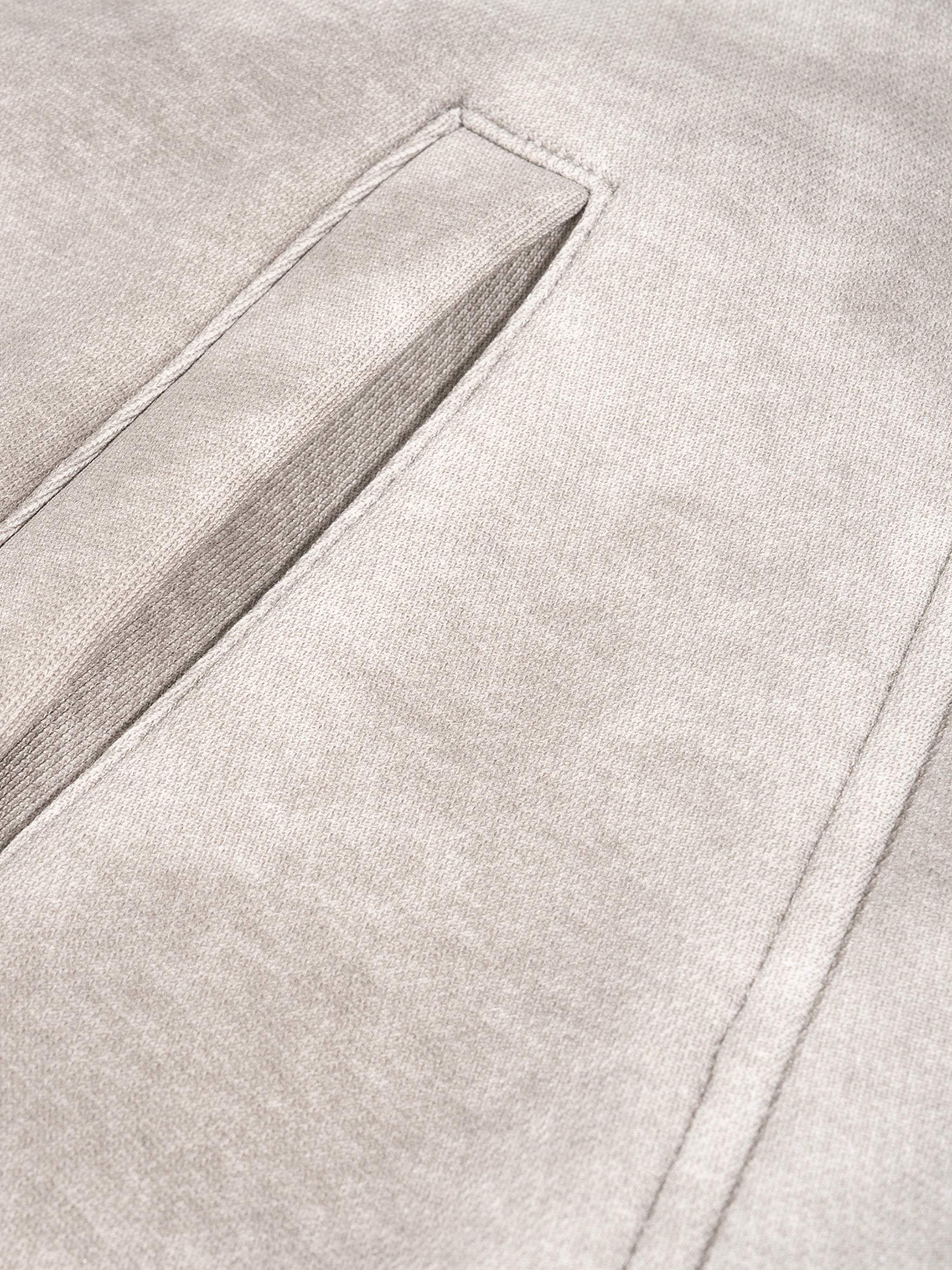 dirty washed boxy zip-up fleece hoodie in grey with pocket detail