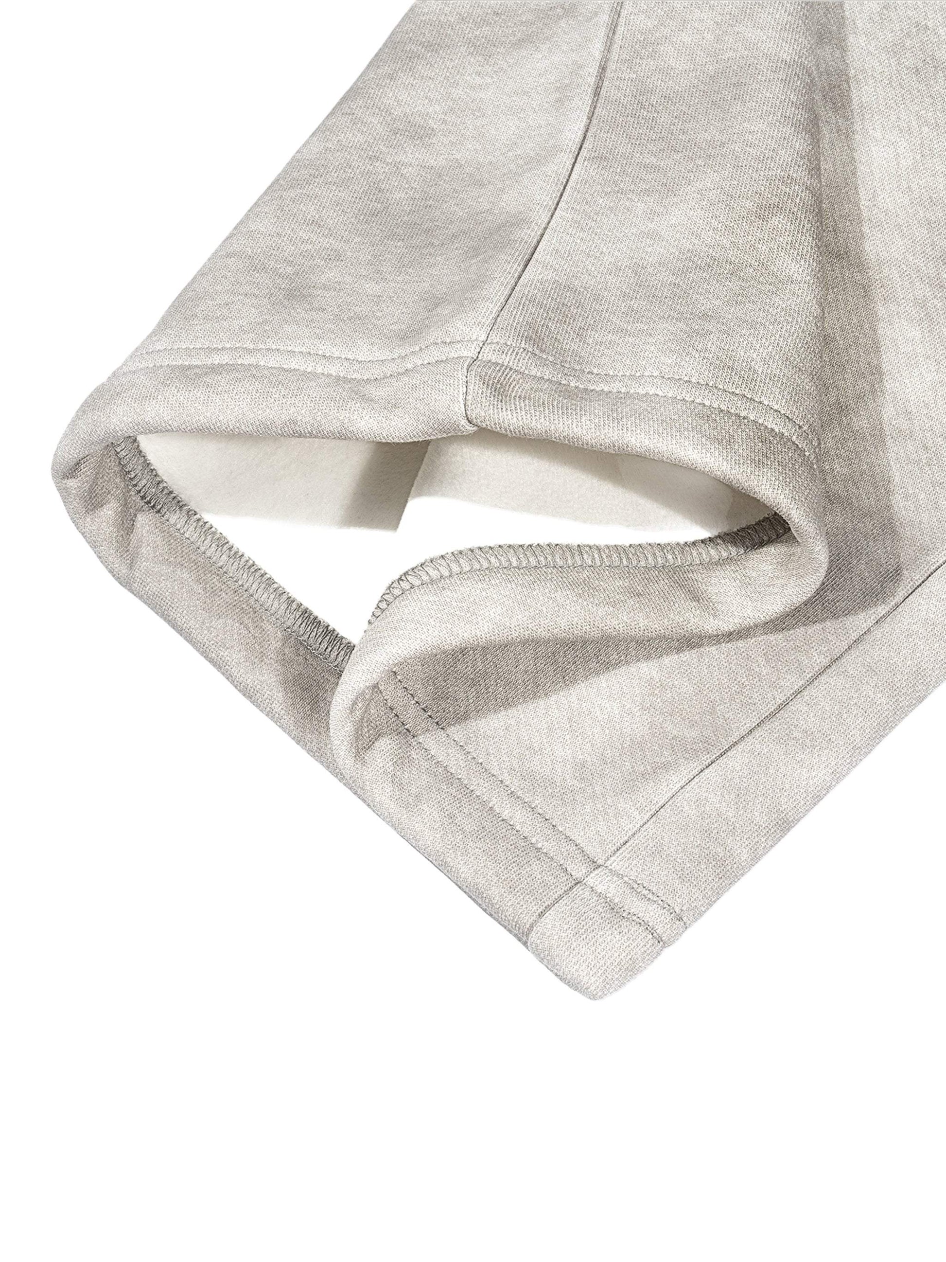 Close-up of grey Dirty Washed Fleece Sweatpants fabric detail.