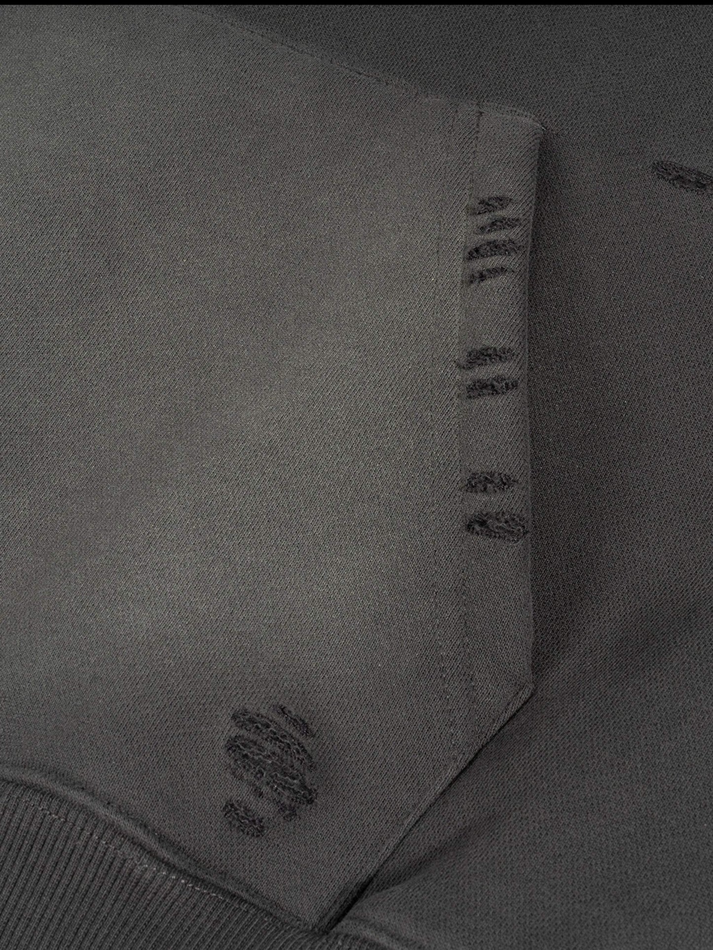 Fearless Apparel Line Frayed Sun fade Boxy Hoodie Unisex Comfort Style