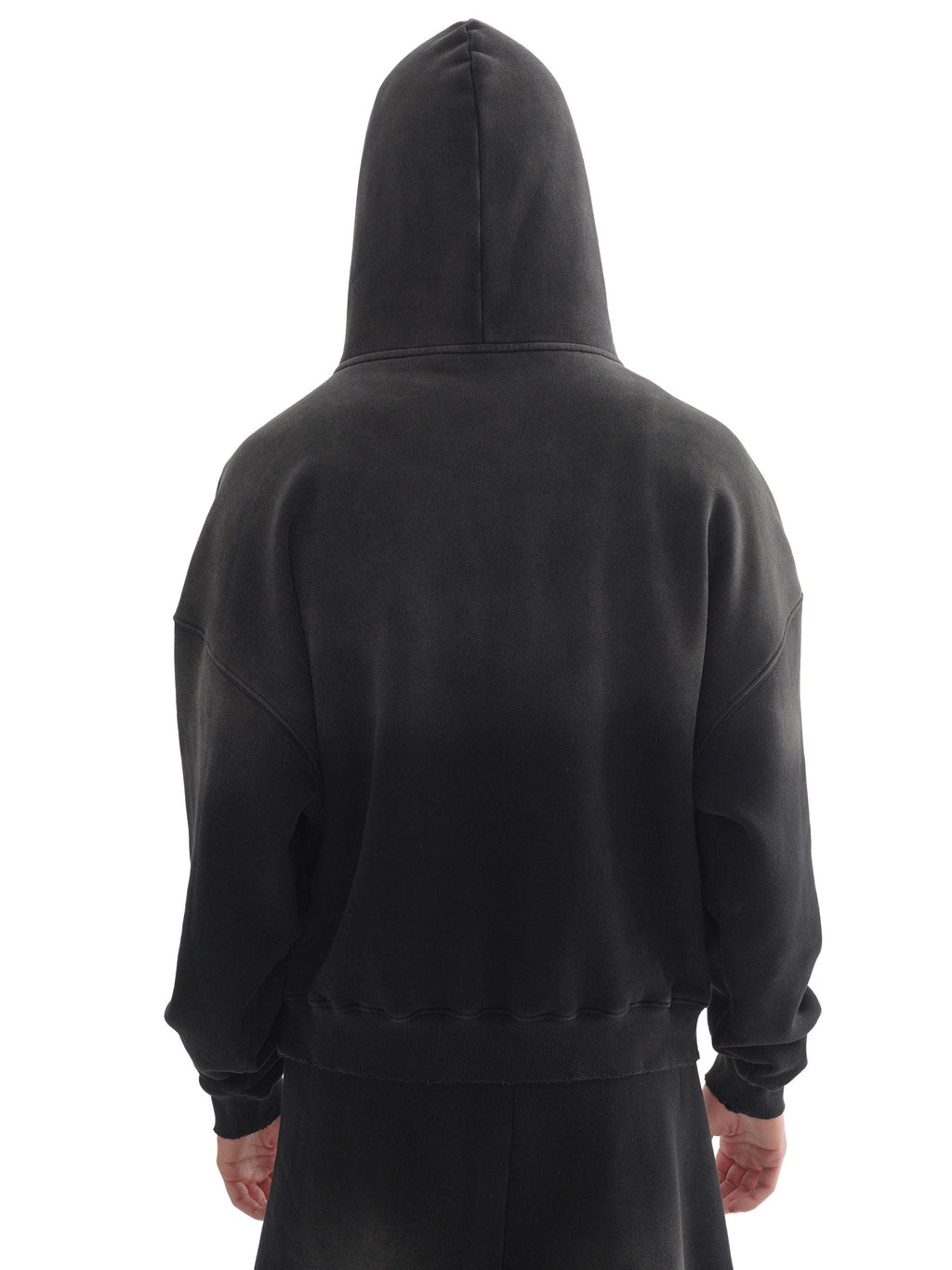 Fearless Apparel Line Frayed Sun fade Boxy Hoodie Unisex Comfort Style