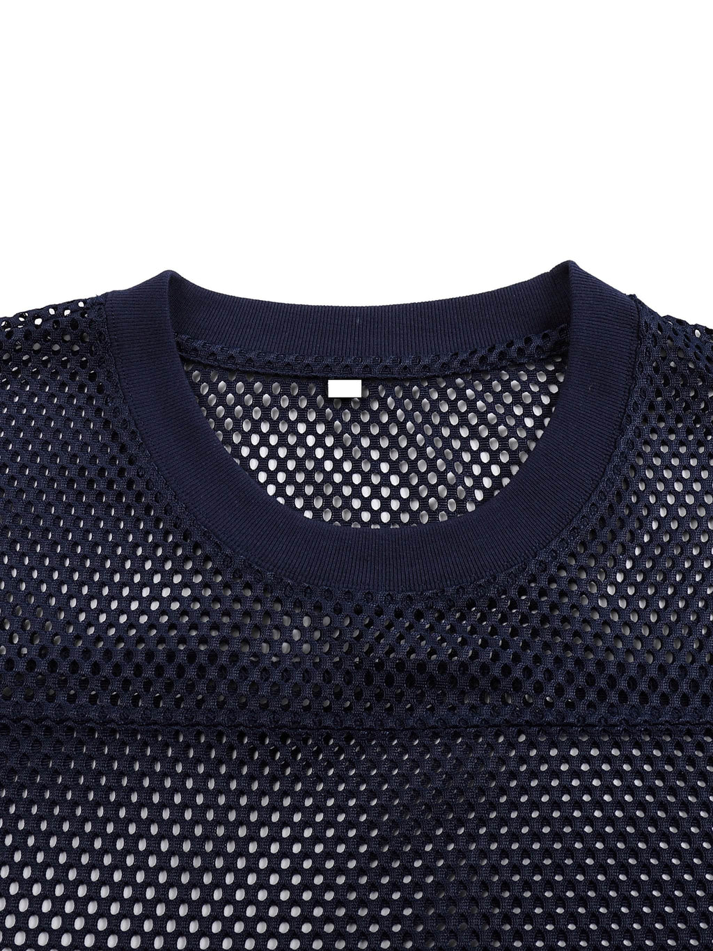 Fearless Apparel Line Taped Mesh Boxy T-shirt for Streetwear unisex, round neck, navy color.