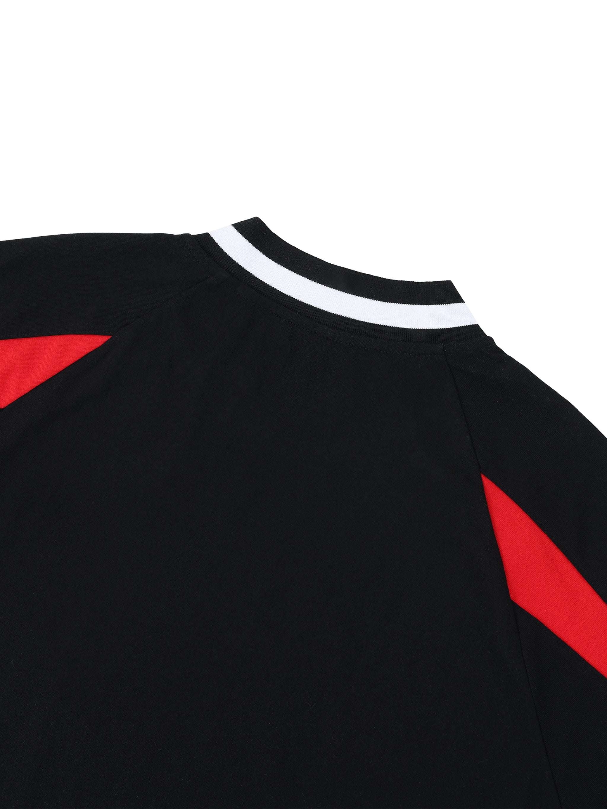 Unisex oversized color block V-neck T-shirt with raglan short sleeves in premium cotton for casual summer wear